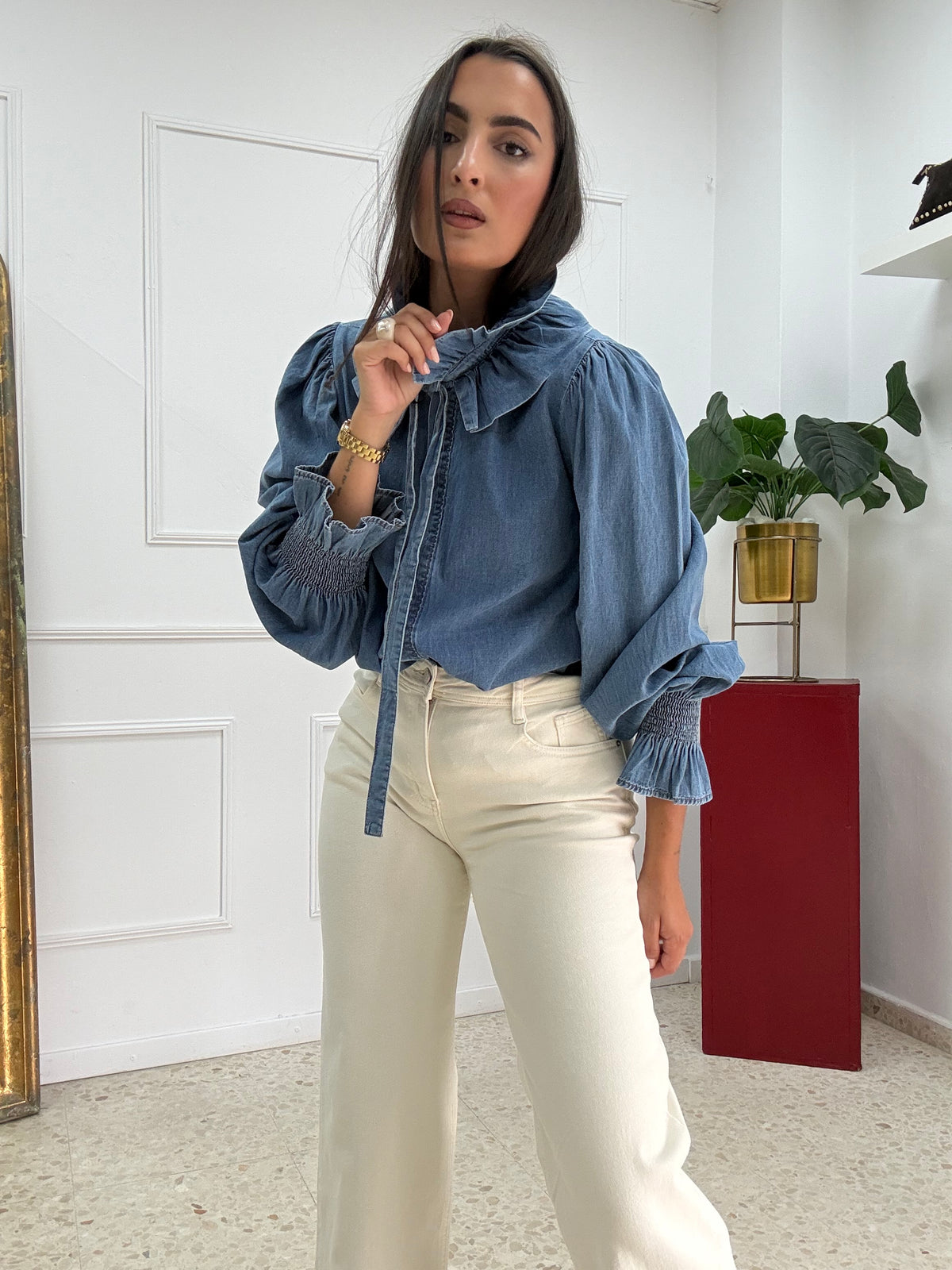 CAMISA DENIM CUELLO