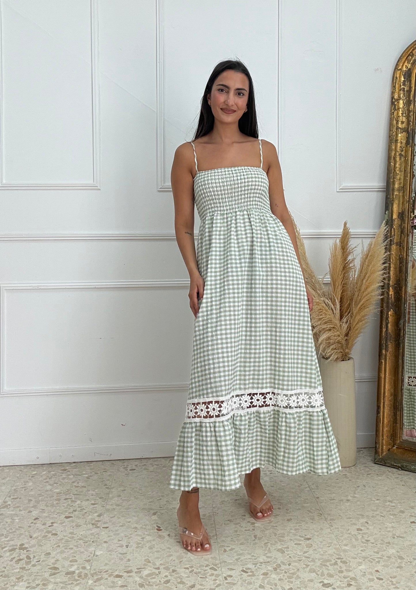 VESTIDO VICHY VERDE