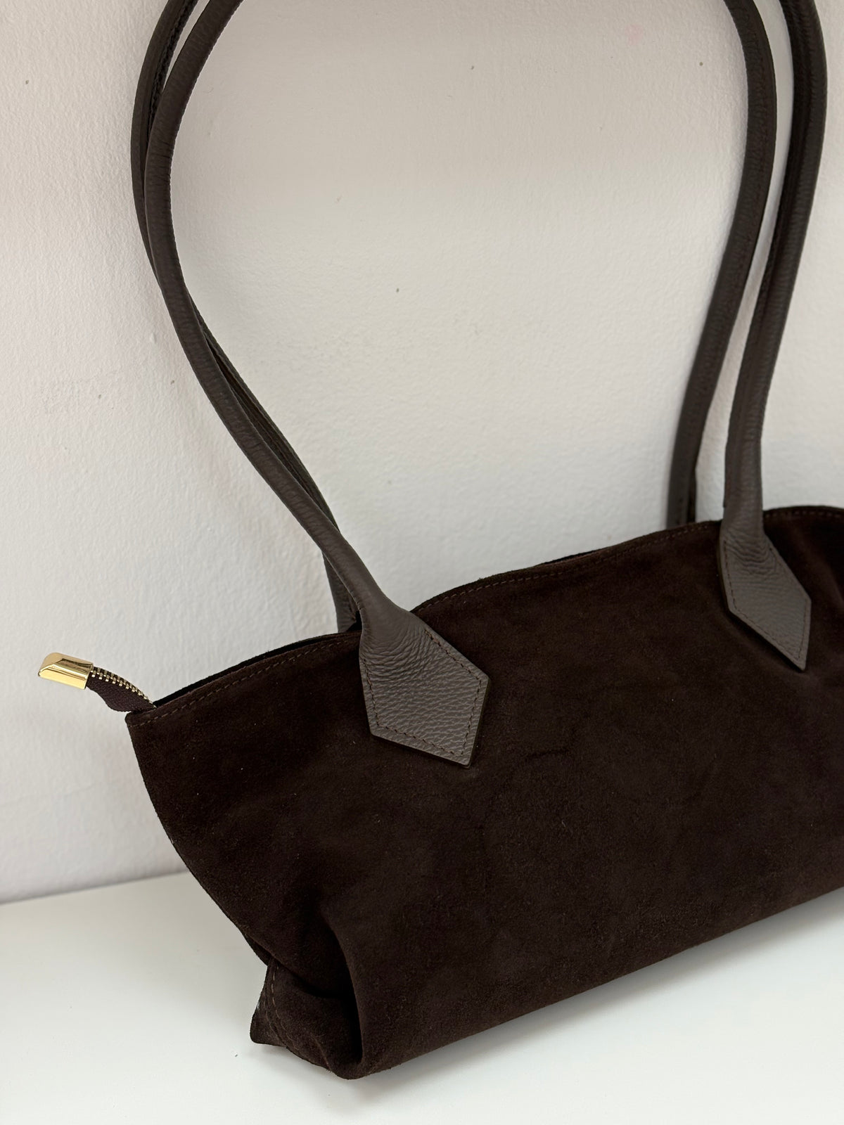 BOLSO BAGUETTE CHOCO PIEL
