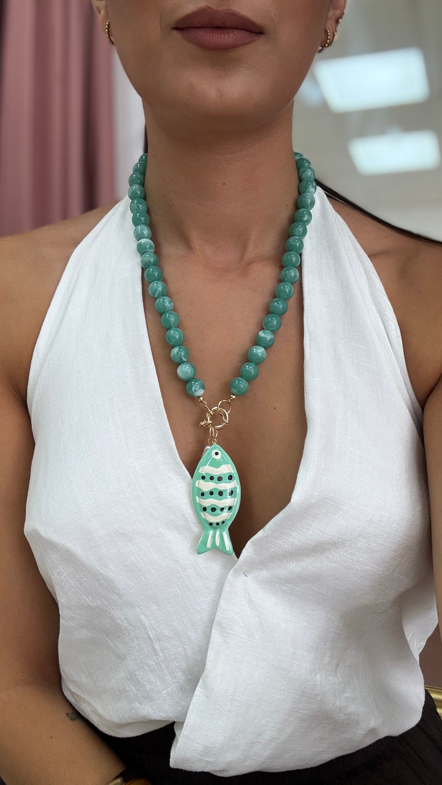 COLLAR PEZ TURQUESA