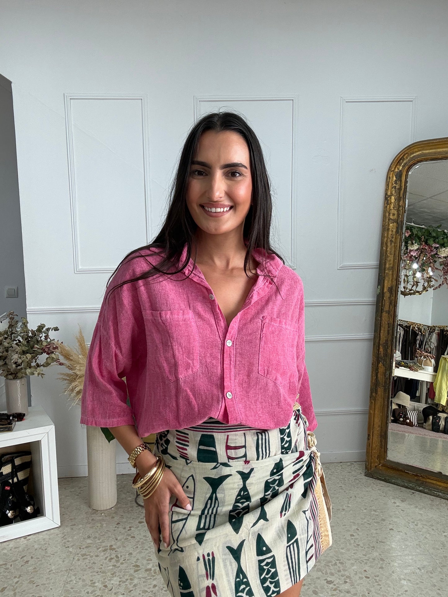 CAMISA ALGODÓN ROSA