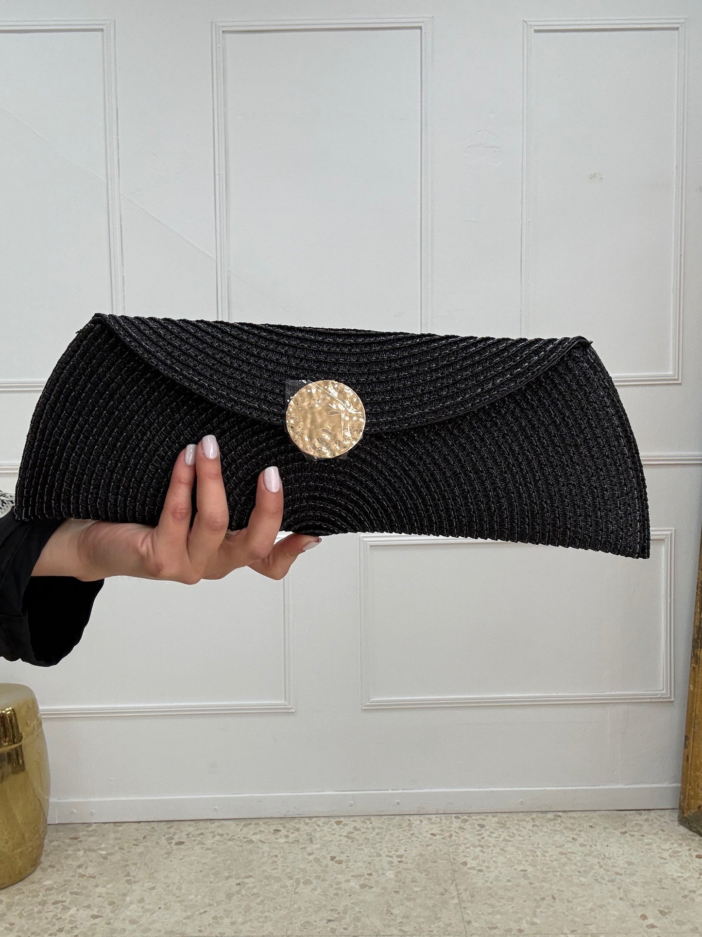 CLUTCH RAFIA GOLD