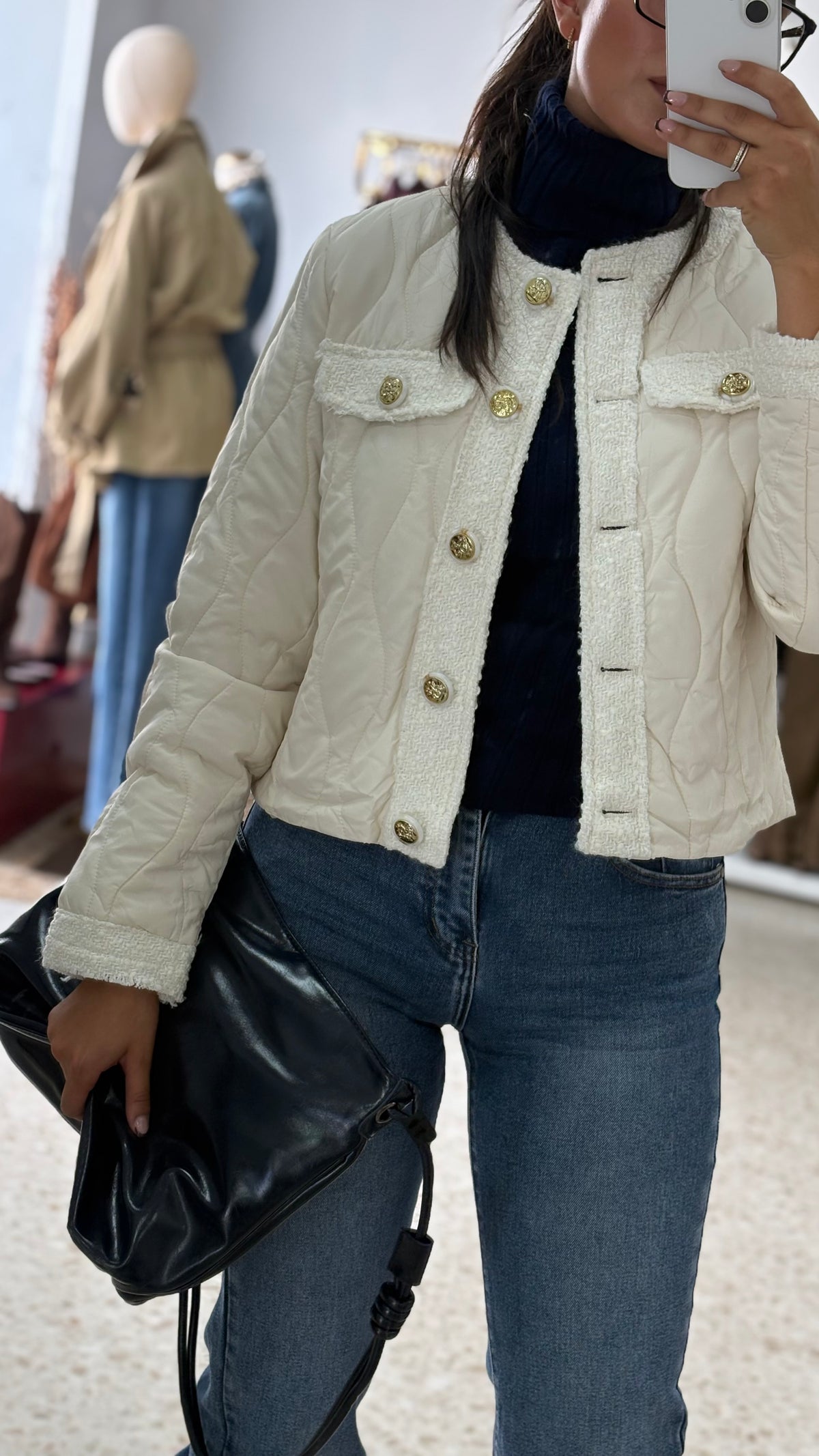 CHAQUETA TWEED BEIGE