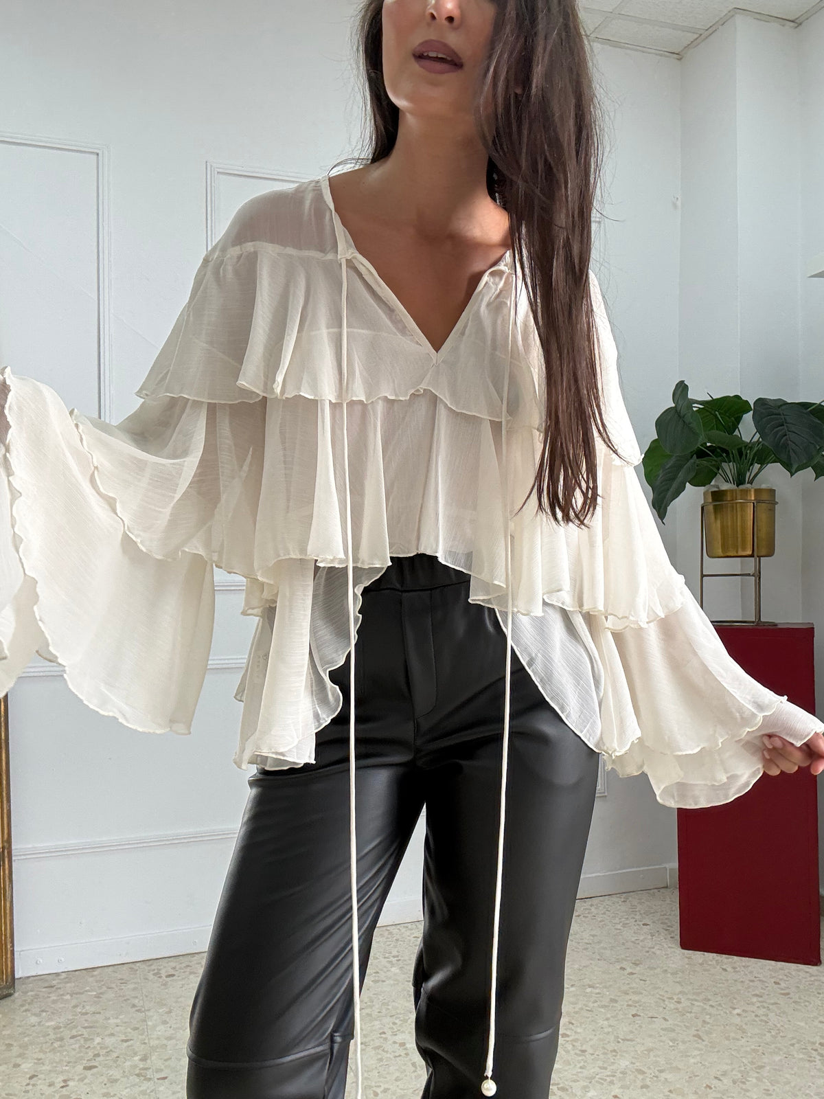 CAMISA GASA VOLANTE