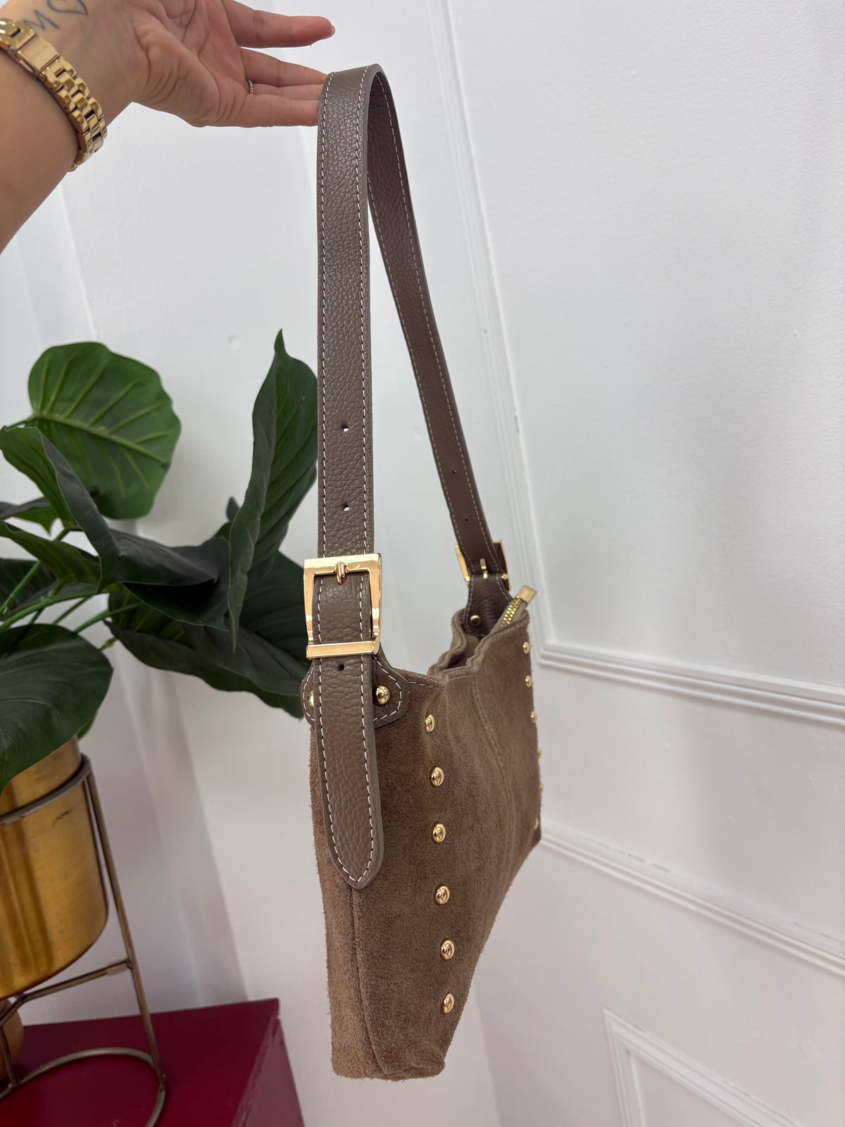 BOLSO PIEL TACHAS