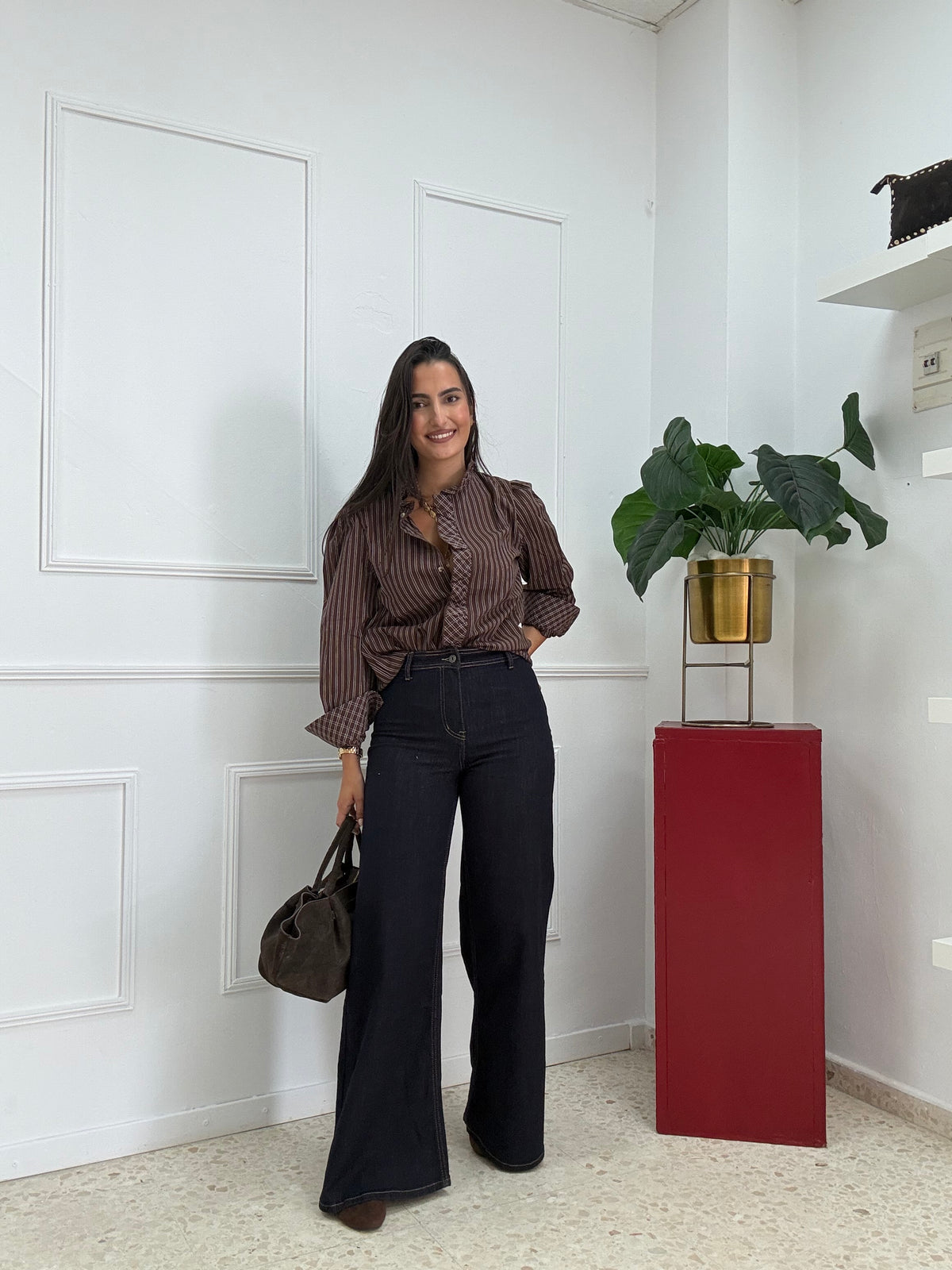 JEANS PALAZZO OSCURO