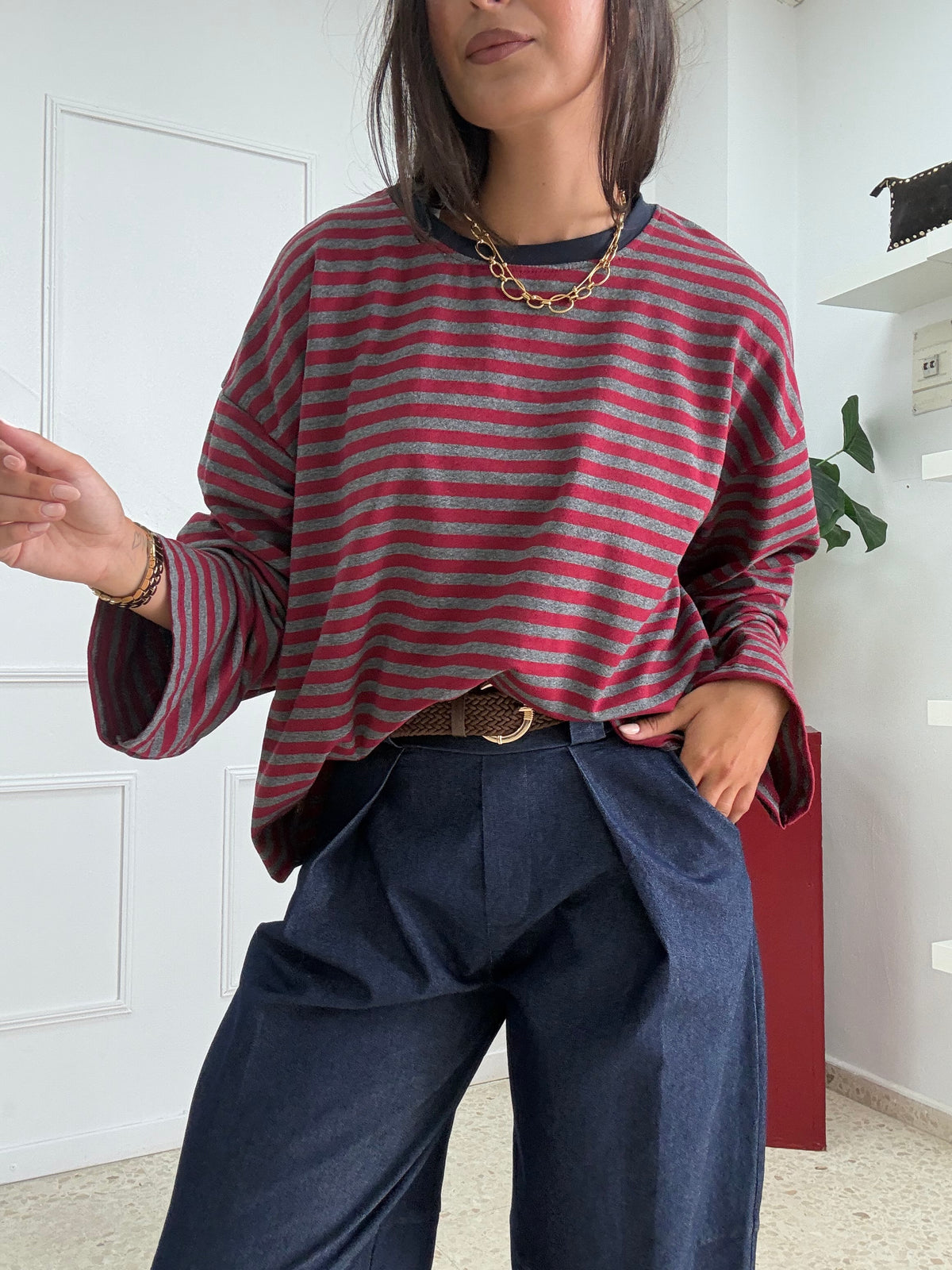 SUDADERA RAYA BURDEOS