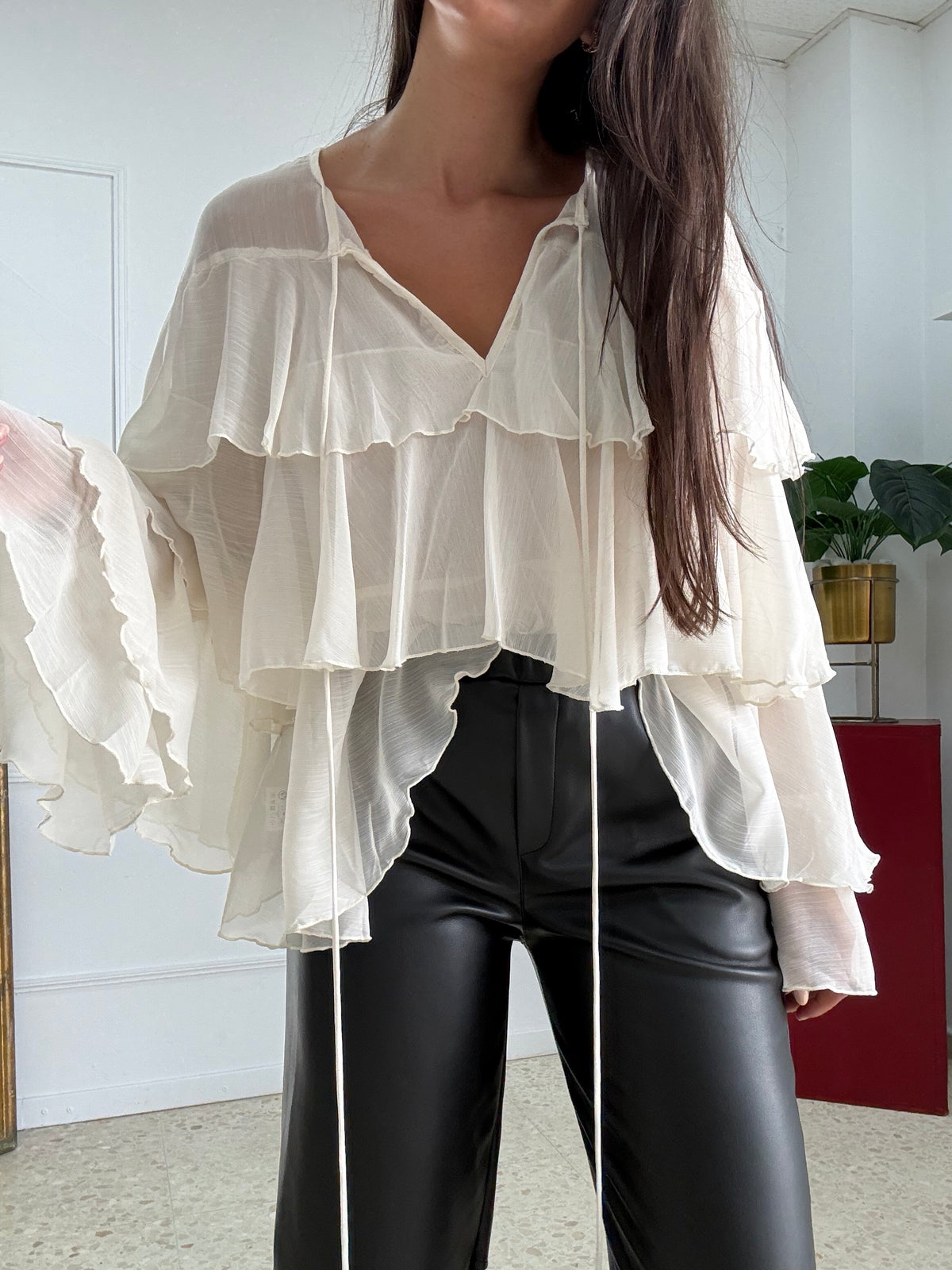 CAMISA GASA VOLANTE