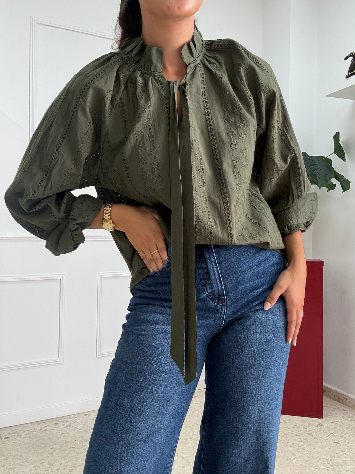 CAMISA BROCADA VERDE