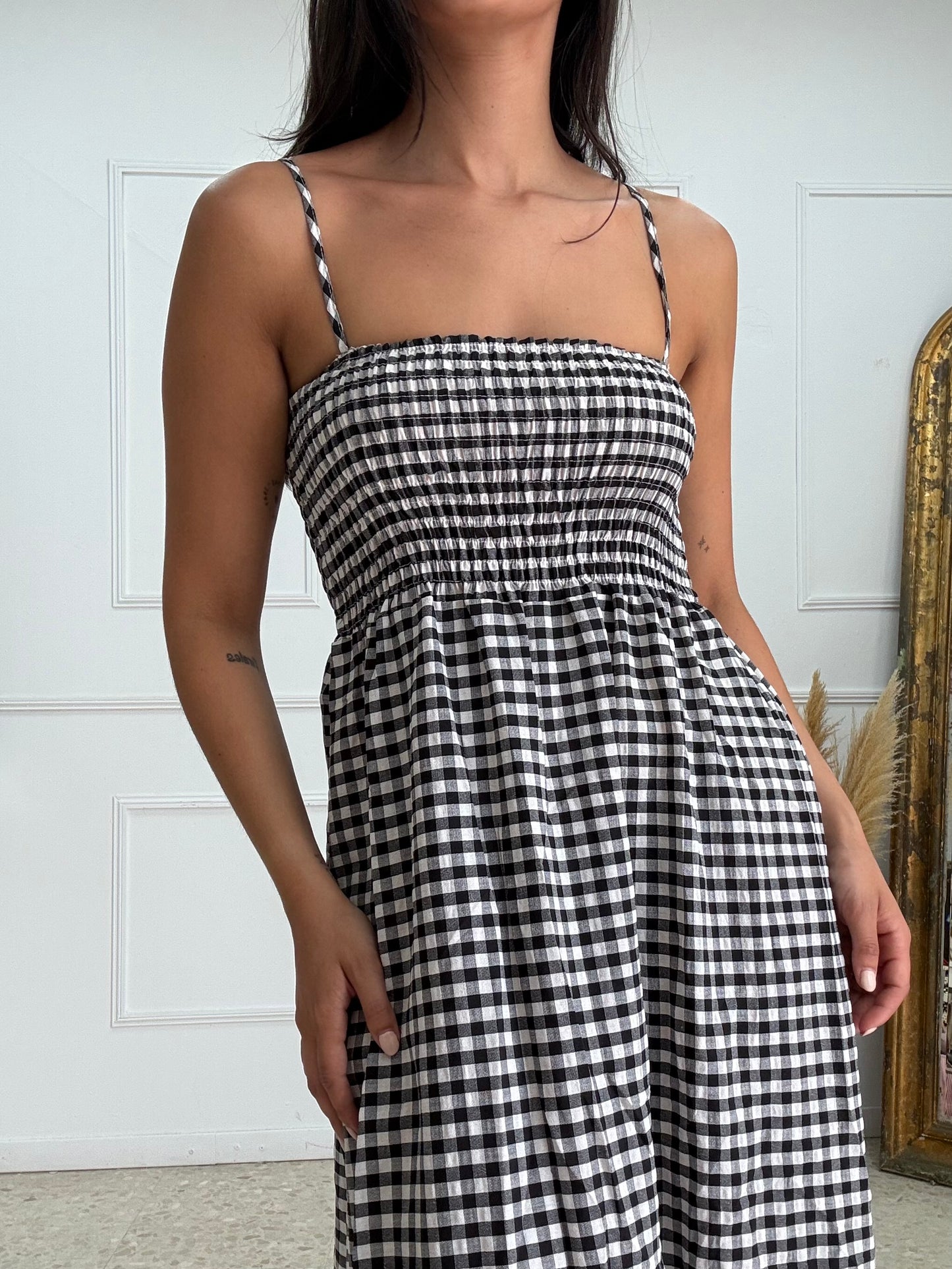 VESTIDO VICHY NEGRO