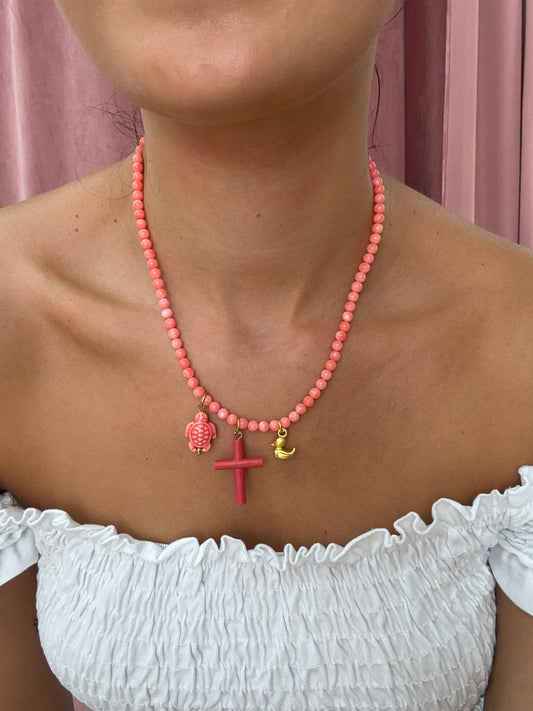 COLLAR CHARM ROSA