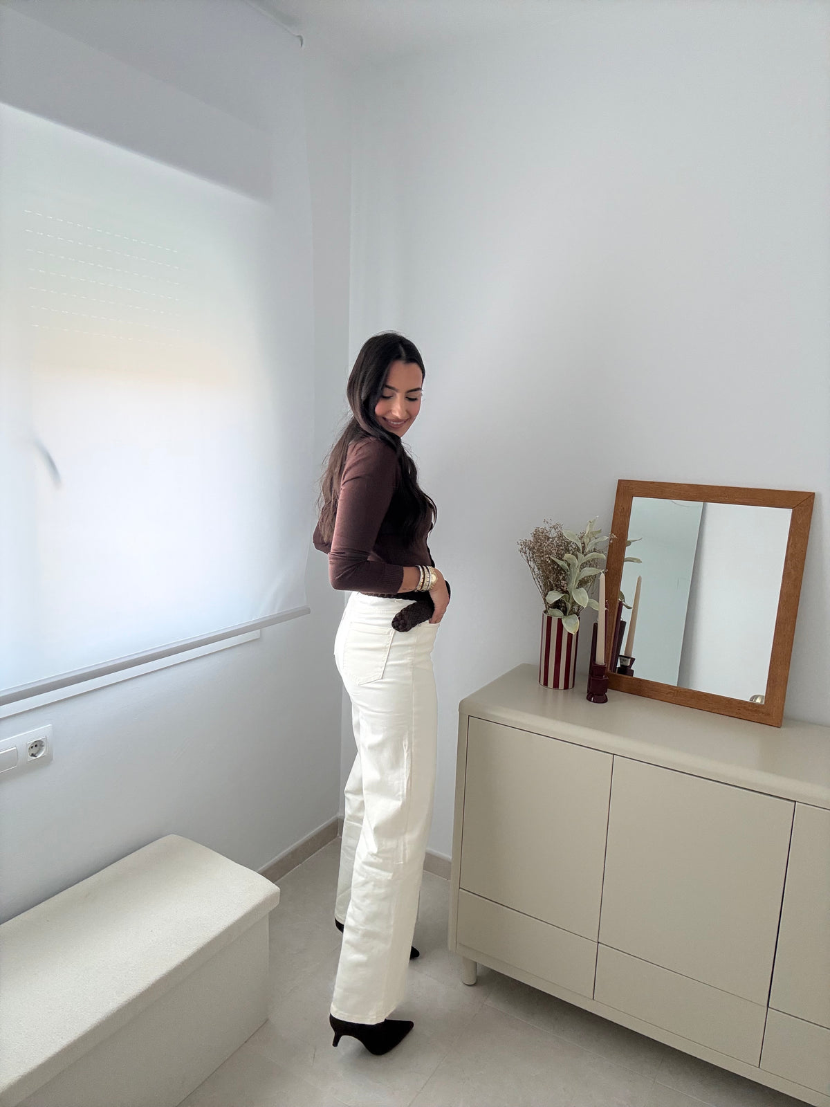 PANTALÓN WIDE LEG BEIGE