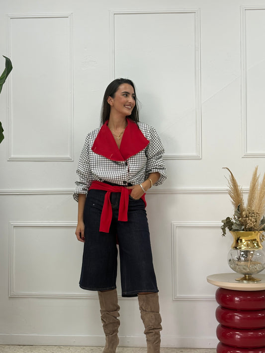 BOMBER VICHY CUELLO ROJO