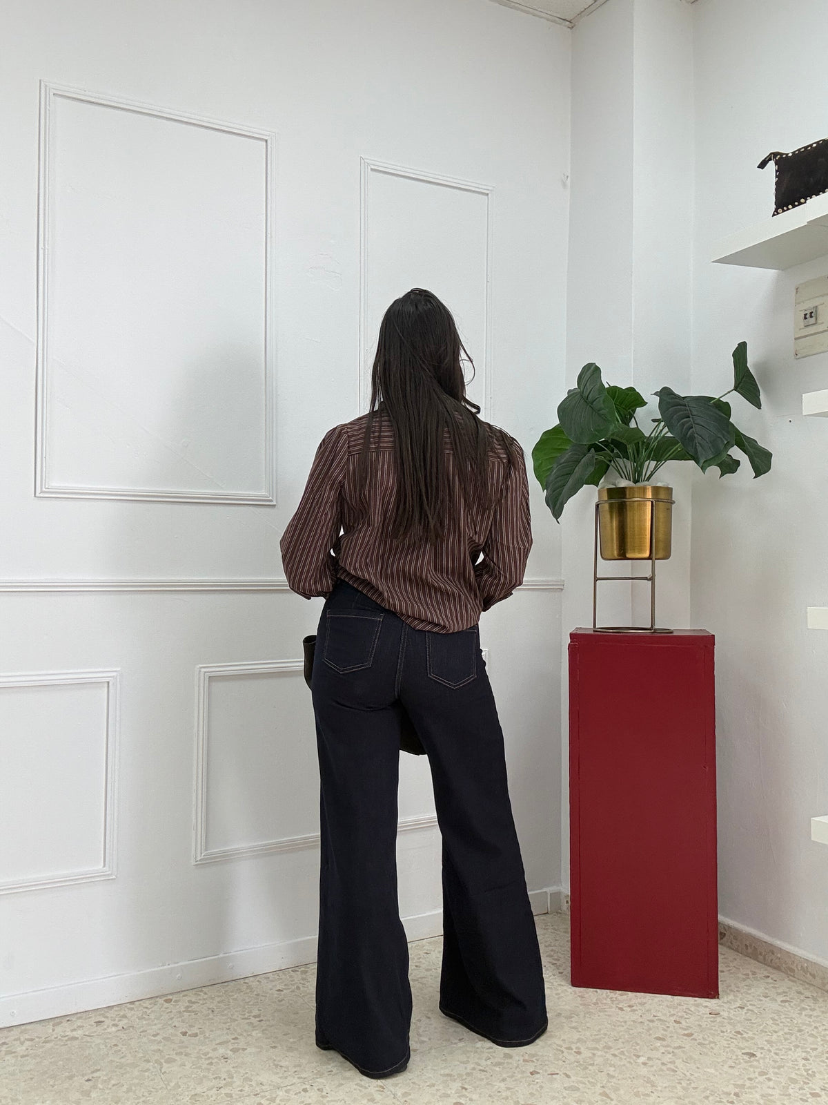JEANS PALAZZO OSCURO