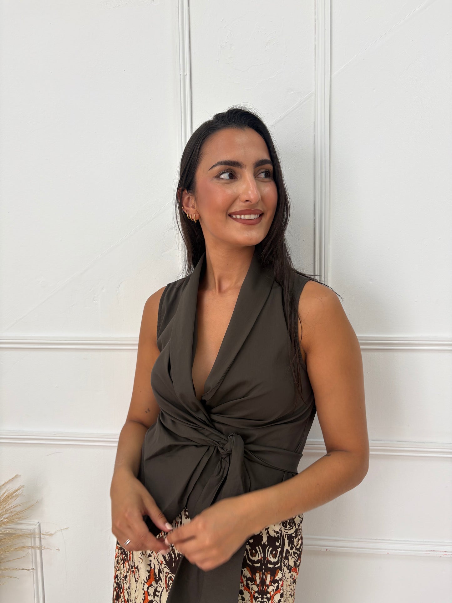 BLUSA NUDO CHOCOLATE