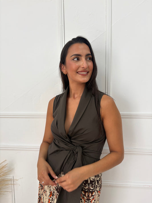 BLUSA NUDO CHOCOLATE