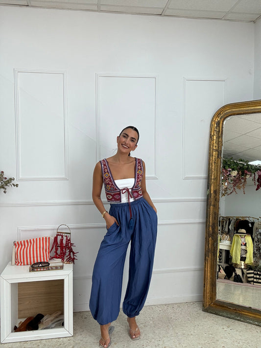 PANTALON BOMBACHO AZUL