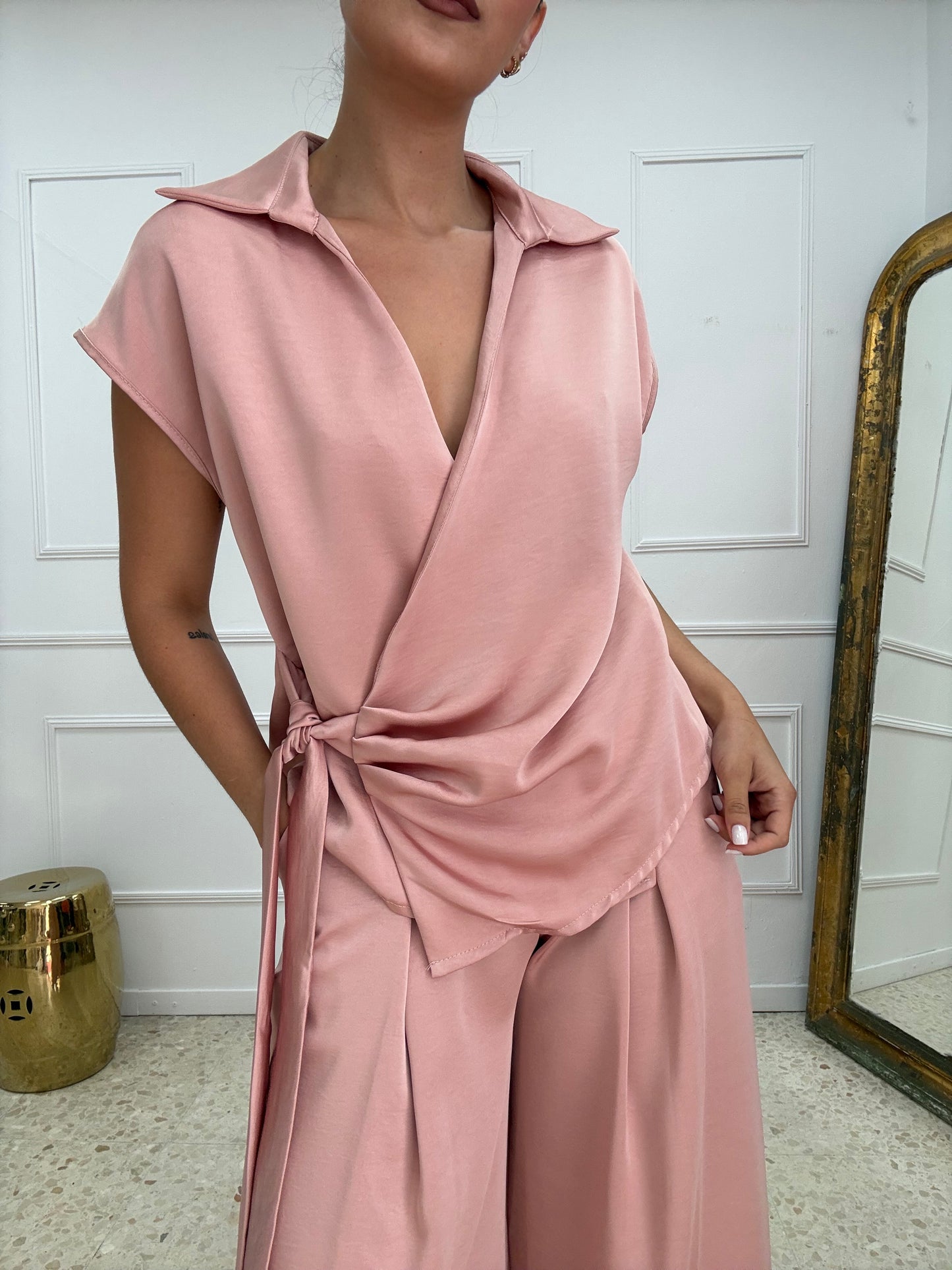 CONJUNTO SATÉN ROSA