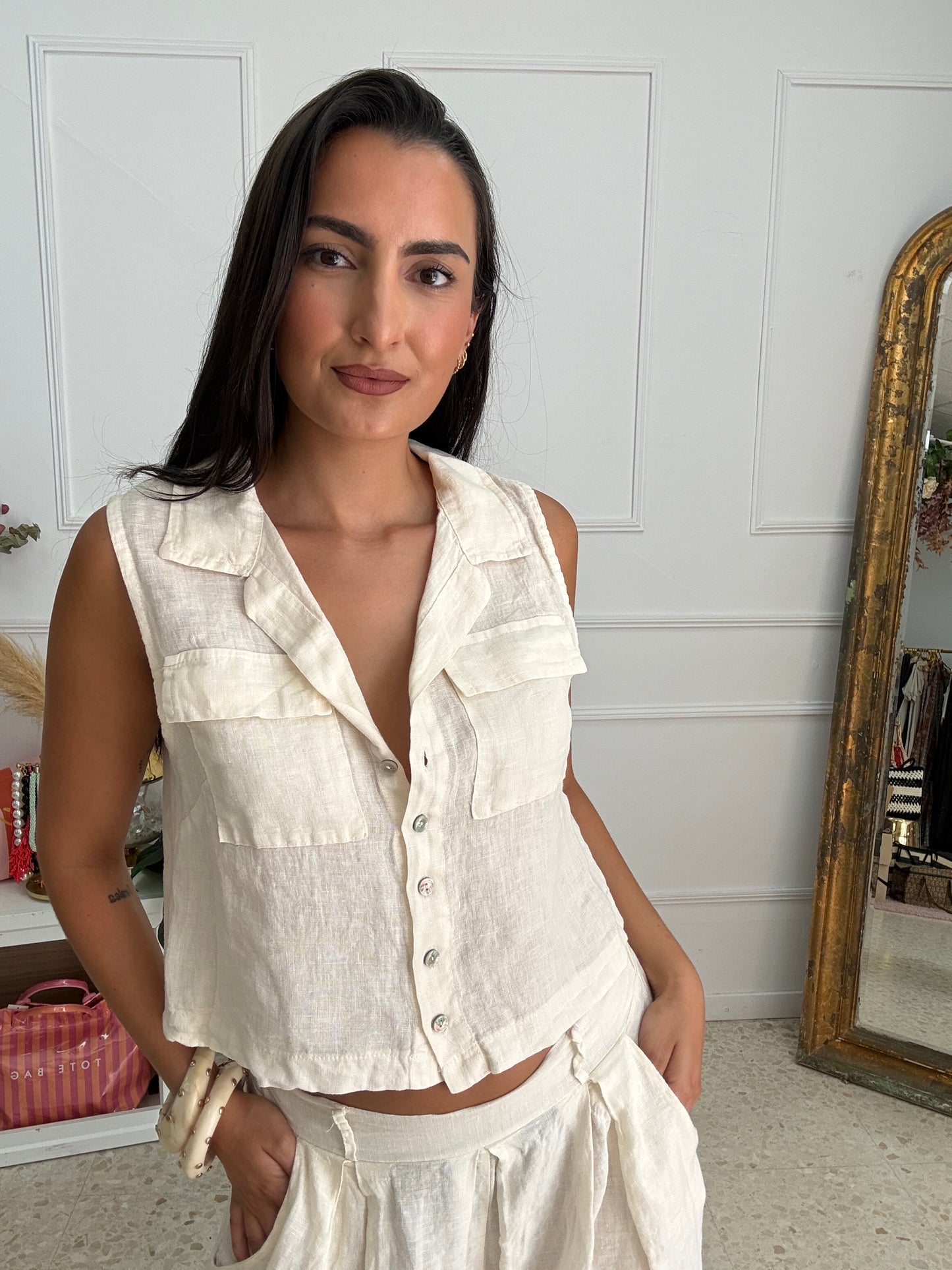 CONJUNTO BEIGE PURO LINO