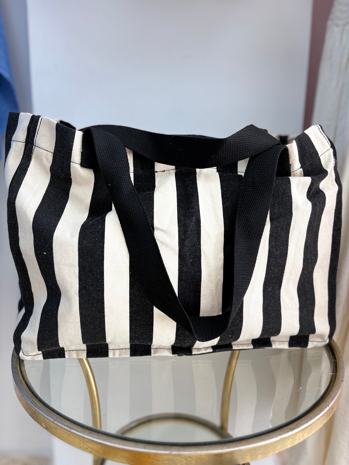 BOLSO MAXI RAYAS NEGRO