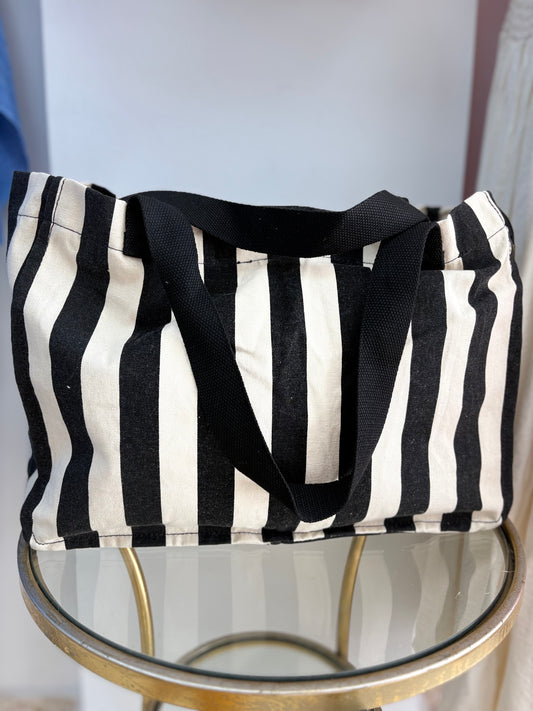 BOLSO MAXI RAYAS NEGRO