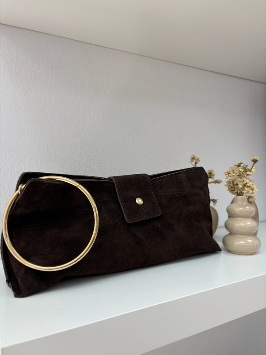Bolso baguette anilla choco