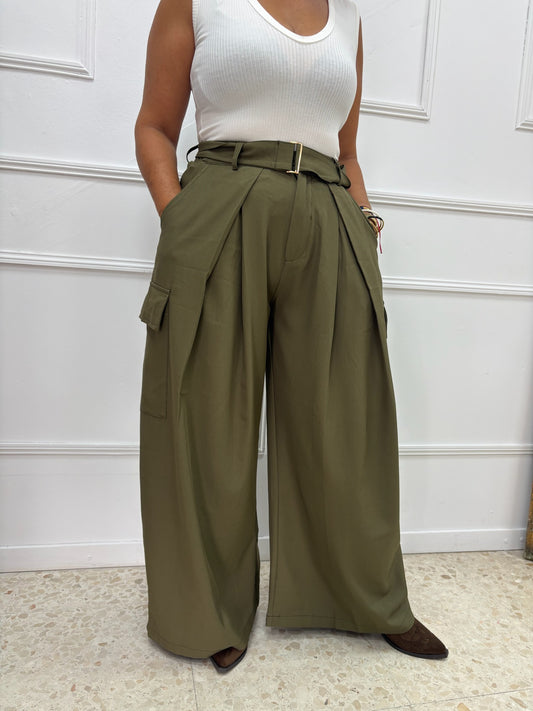 PANTALÓN CARGO VERDE