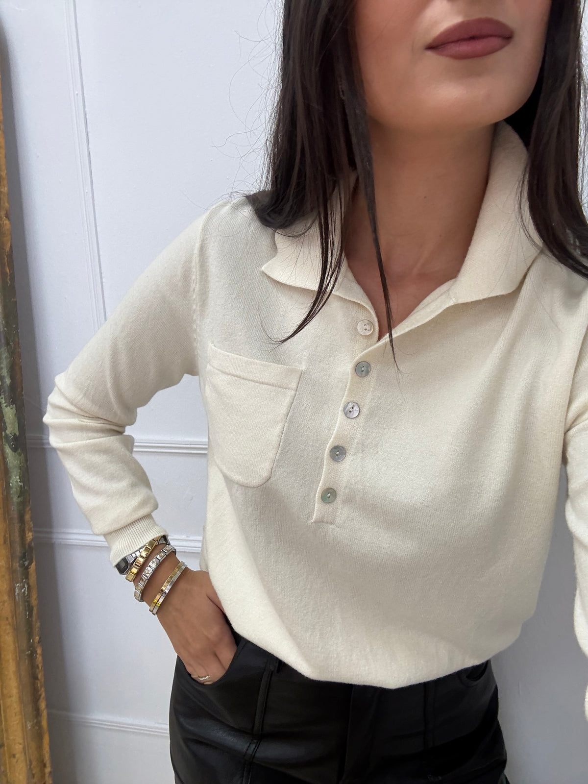 JERSEY POLO PUNTO BEIGE