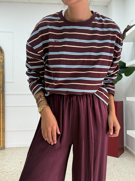 SUDADERA BURDEOS RAYA