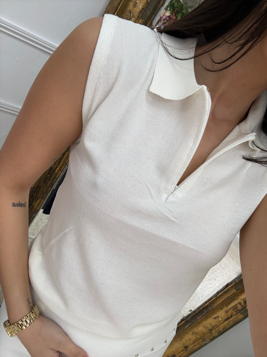 POLO HILO BLANCO