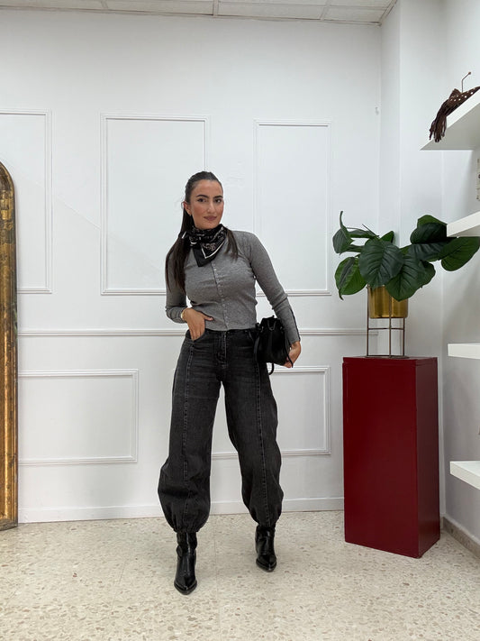 JEANS BOMBACHO GRIS