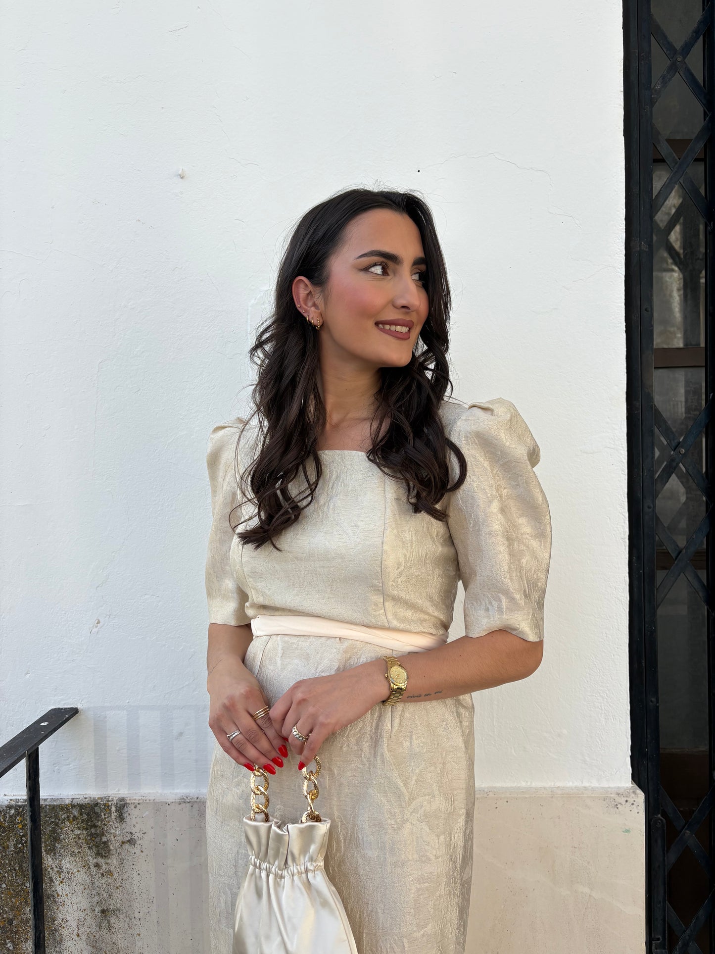 VESTIDO BROCADO SEDA
