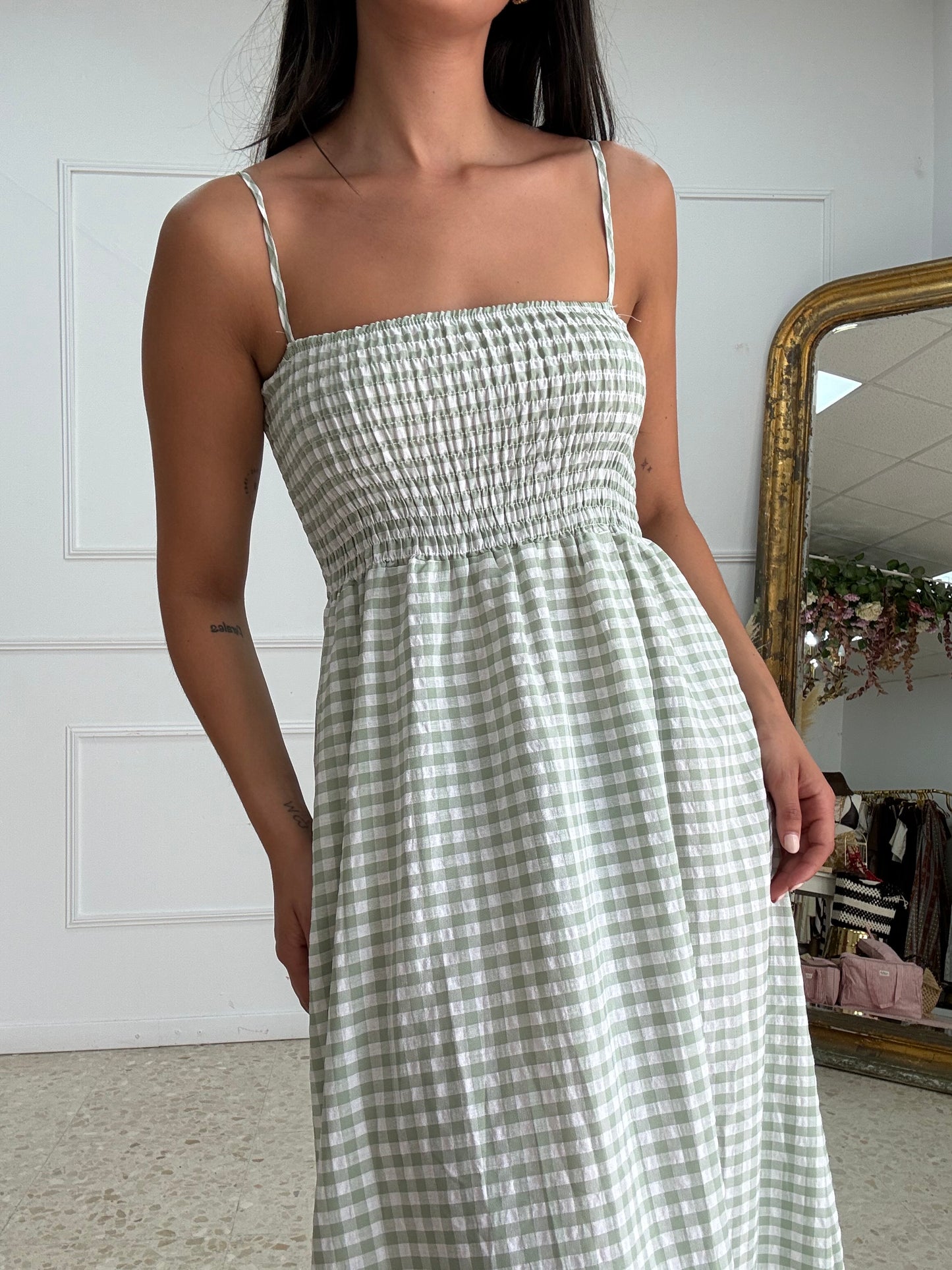 VESTIDO VICHY VERDE