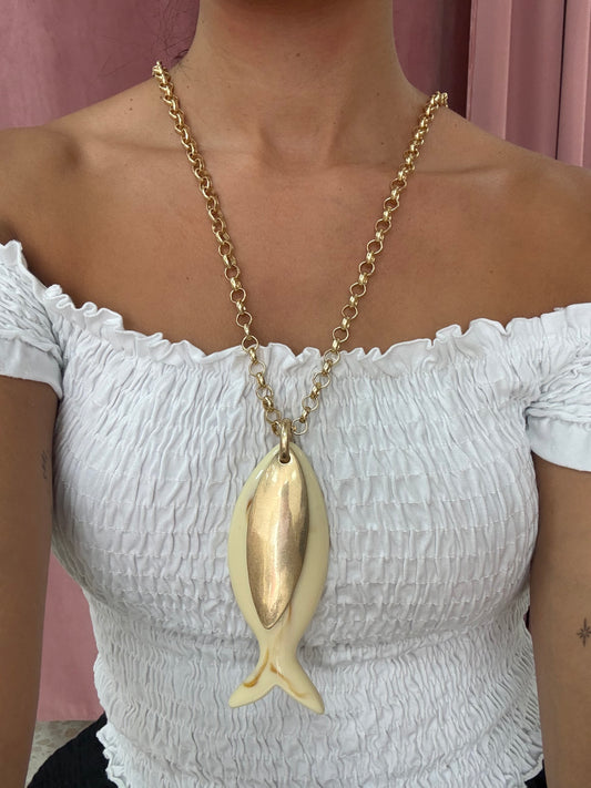 COLLAR MAXI PEZ BEIGE