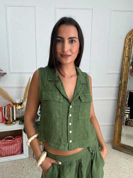 CONJUNTO VERDE PURO LINO