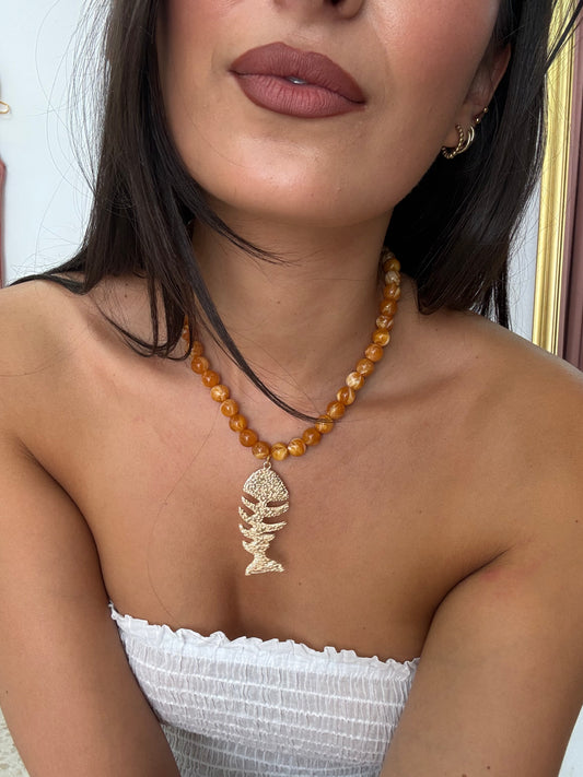 COLLAR RASPA NARANJA