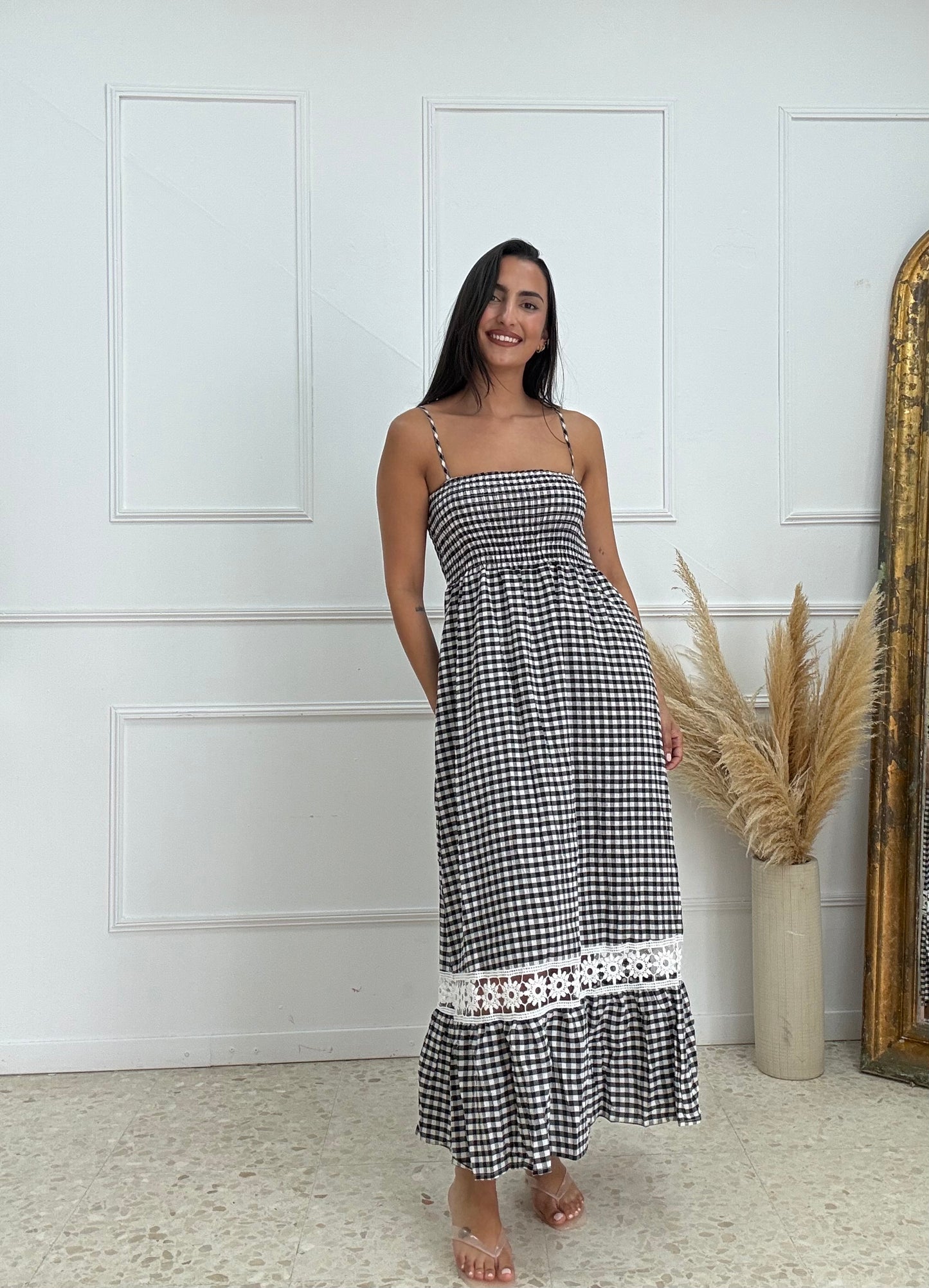 VESTIDO VICHY NEGRO