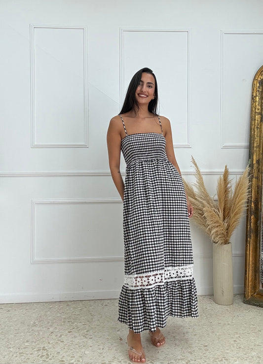 VESTIDO VICHY NEGRO