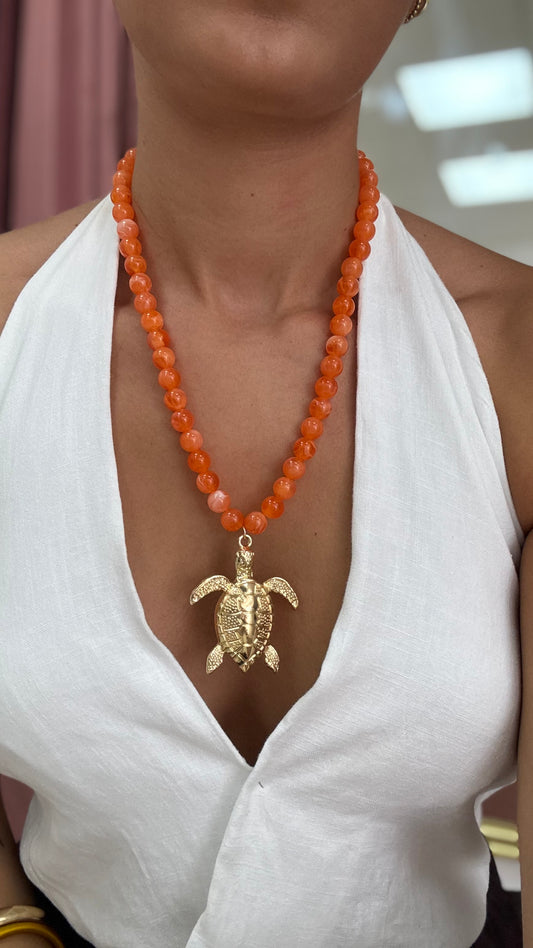 COLLAR TORTUGA NARANJA