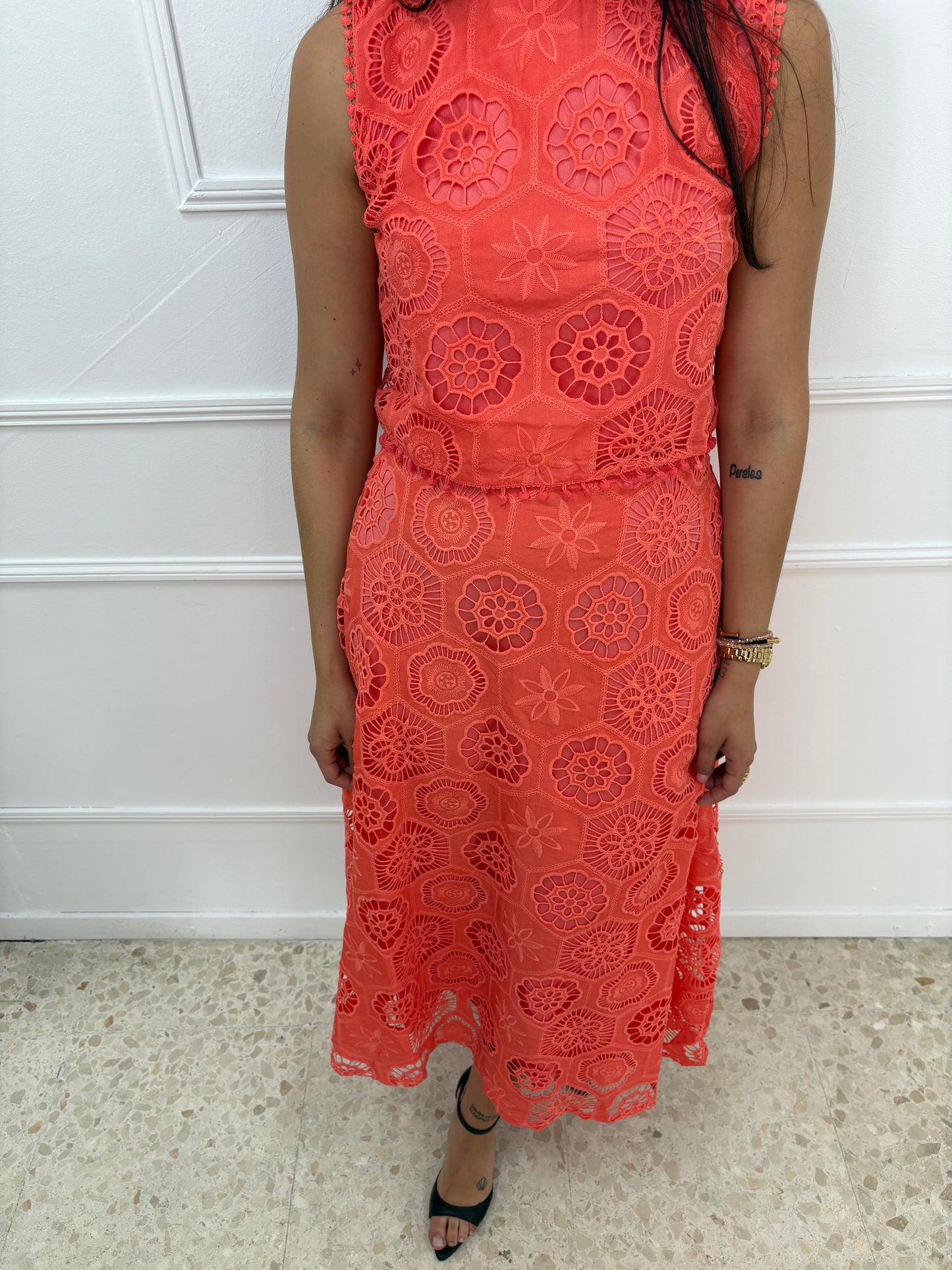 CONJUNTO BROCADO CORAL