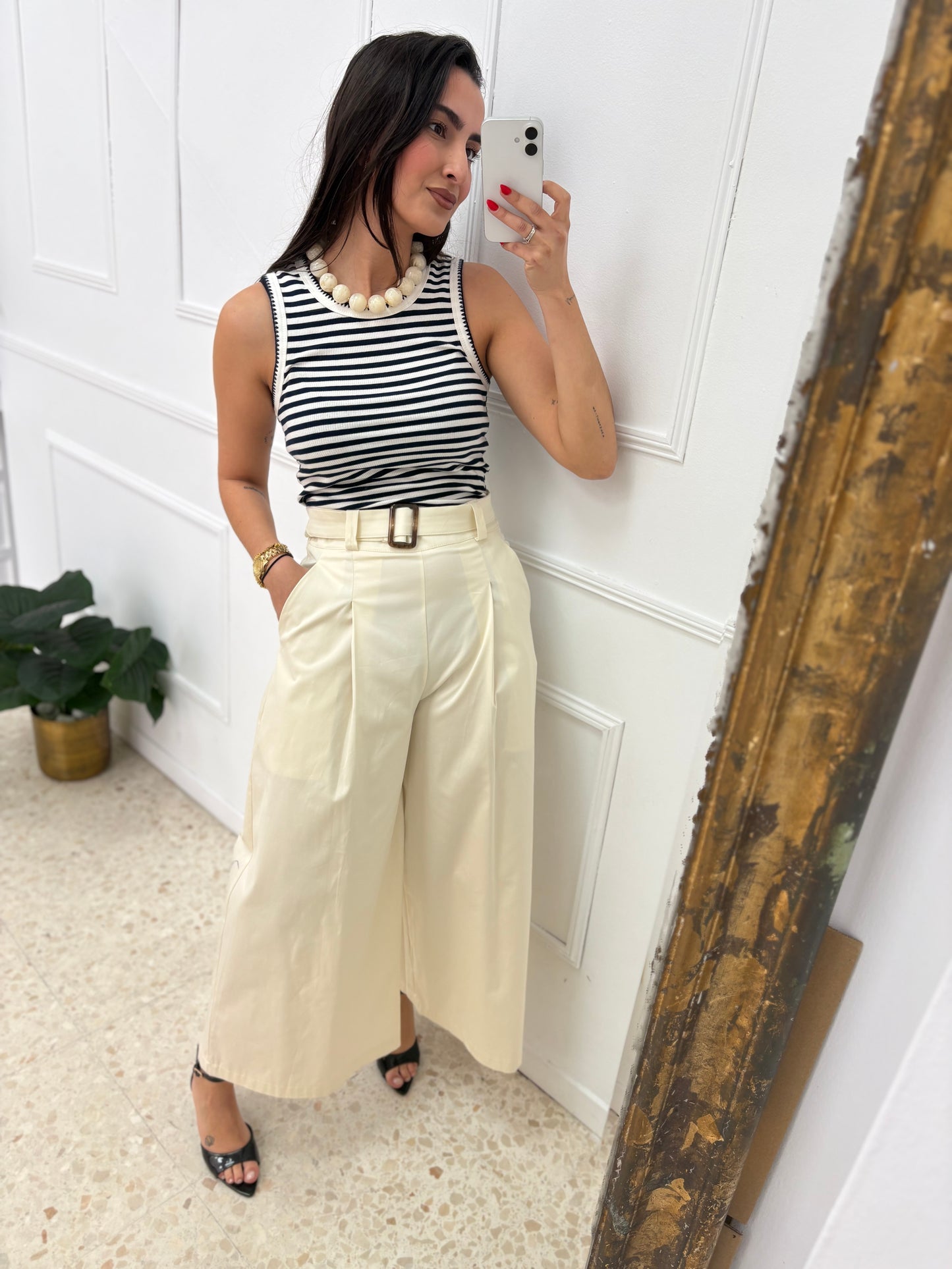 PANTALÓN PALAZZO BEIGE