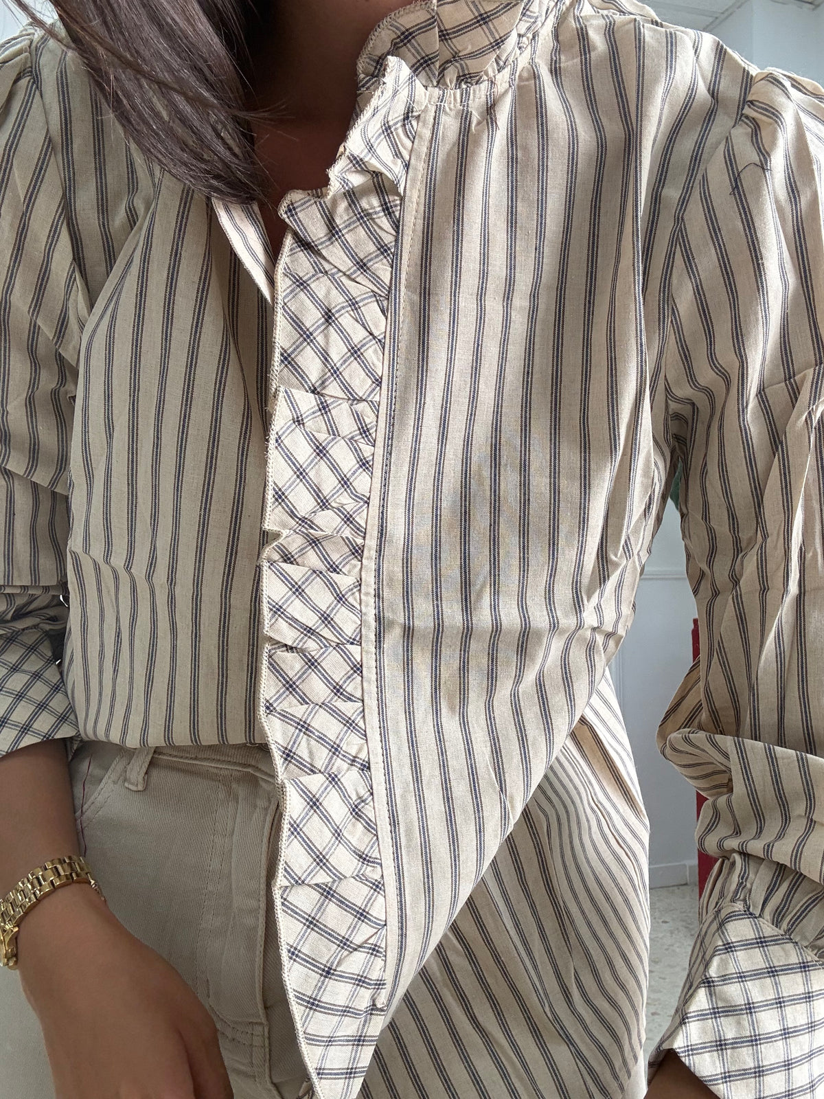 CAMISA RAYA BEIGE