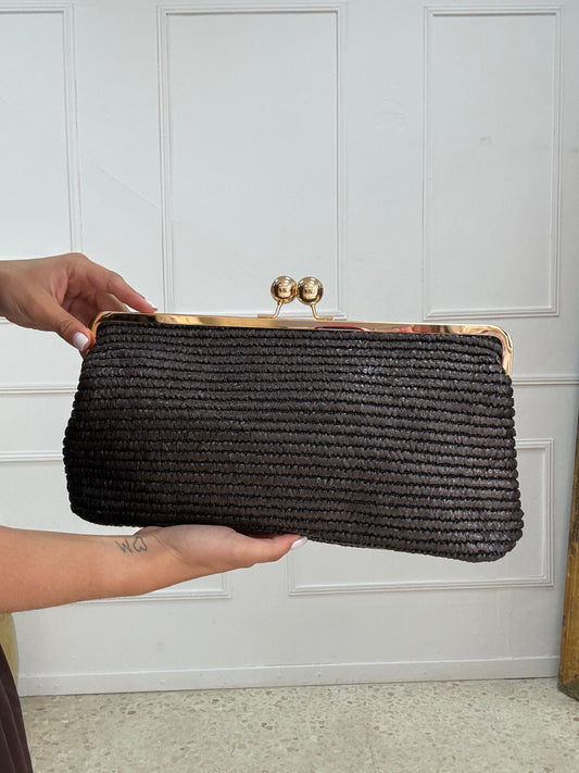 CLUTCH RAFIA MAXI CHOCO