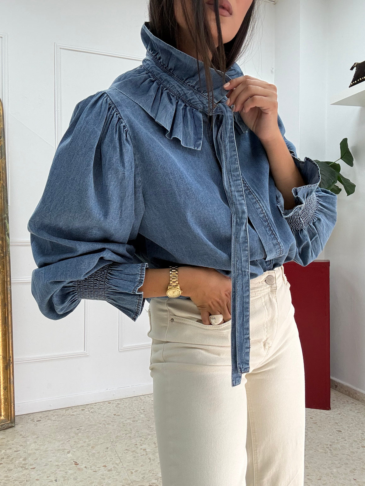 CAMISA DENIM CUELLO