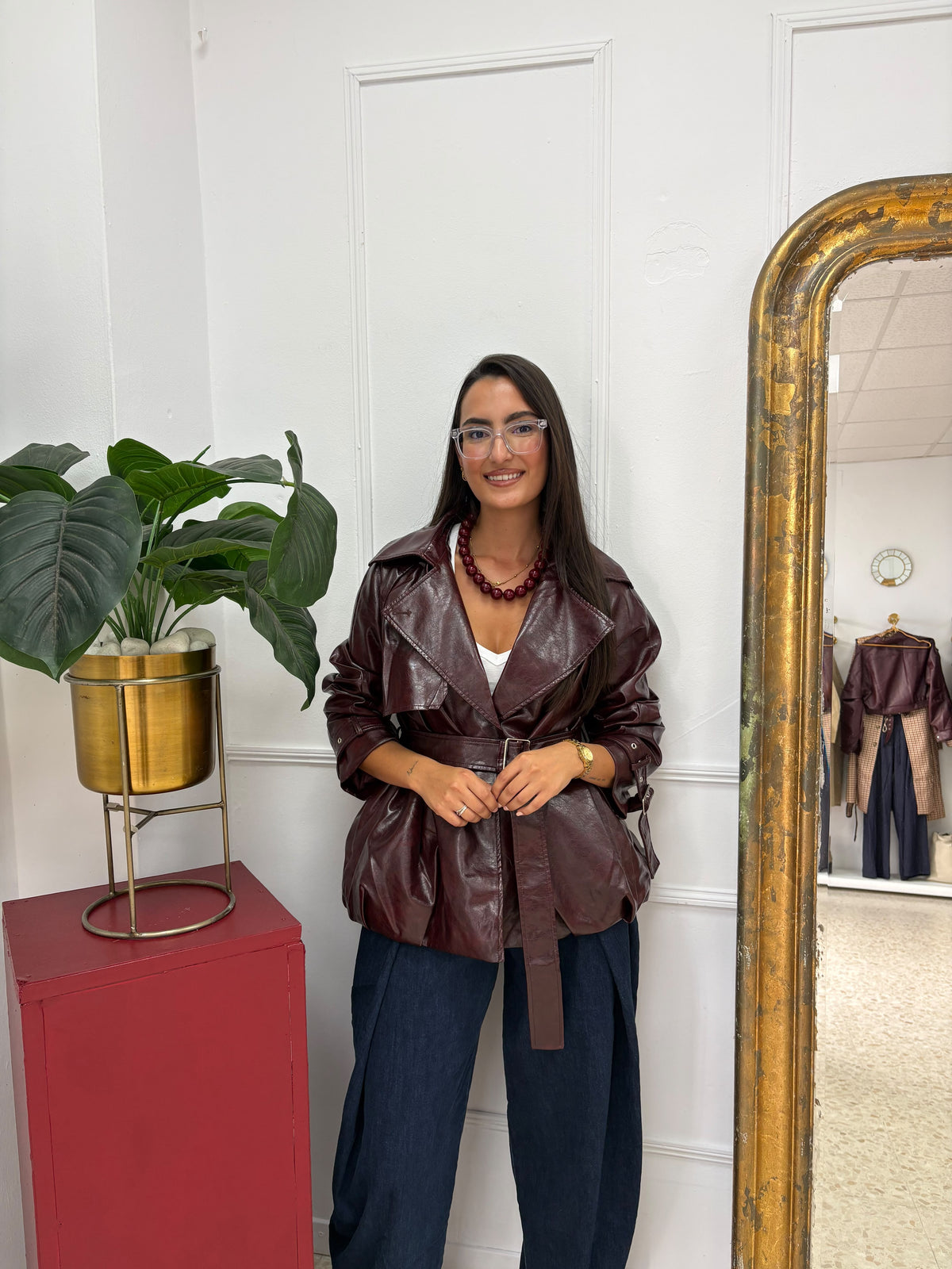 MAXI CHAQUETA BURDEOS