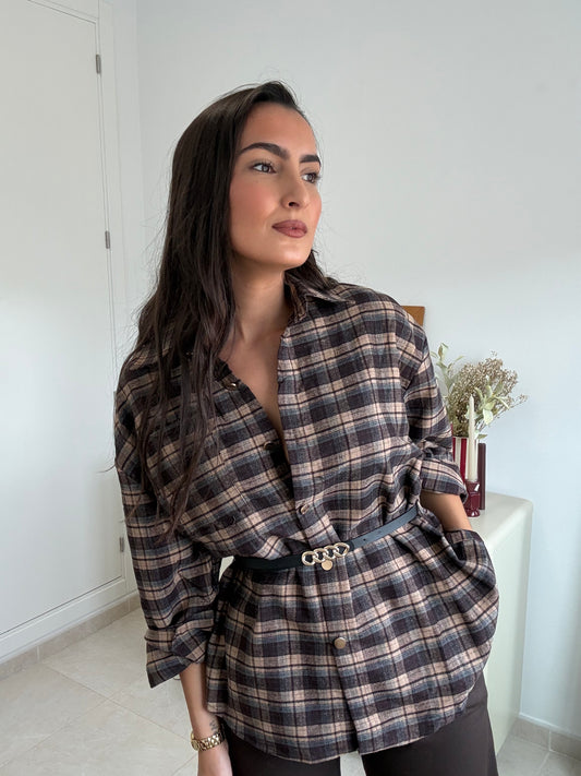 CAMISA VICHY MARRONES