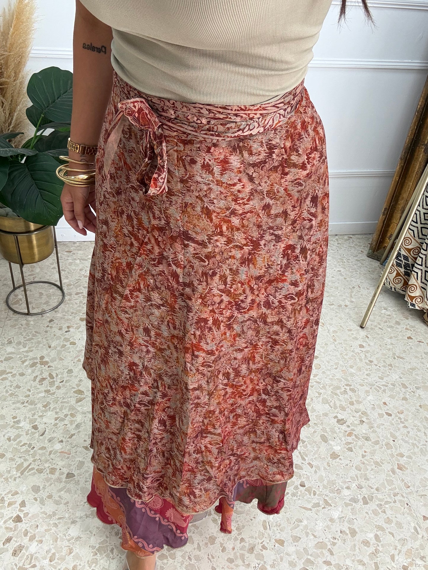 FALDA PAREO MARRÓN