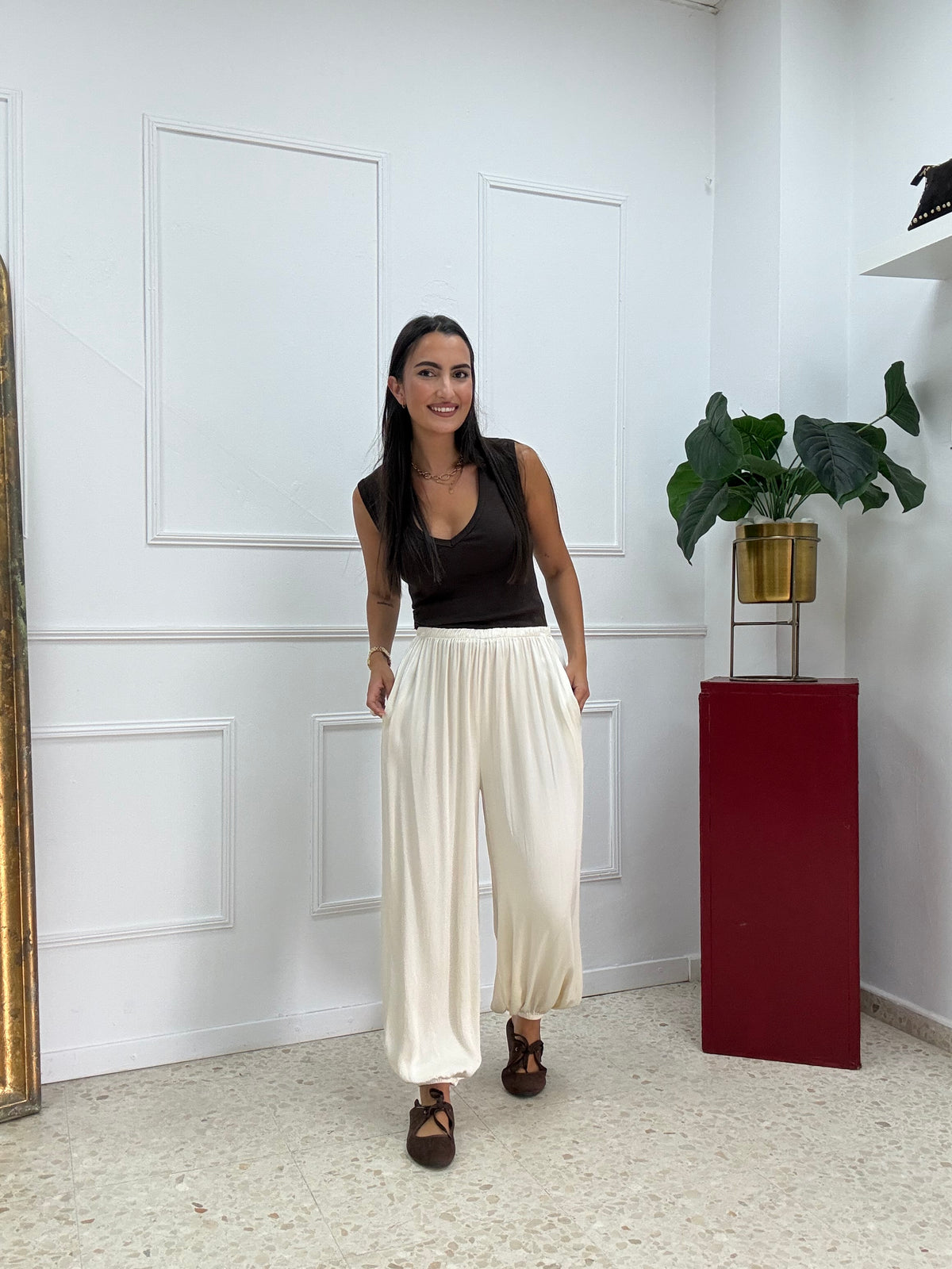 PANTALÓN BOMBACHO BEIGE