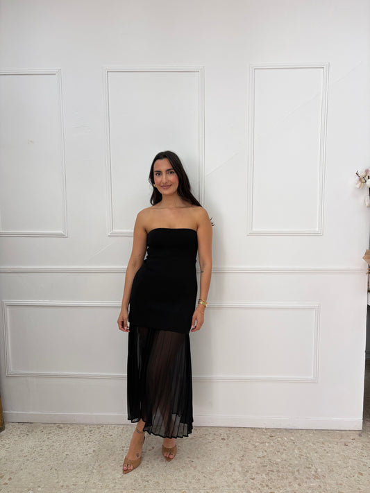 VESTIDO COMBINADO NEGRO