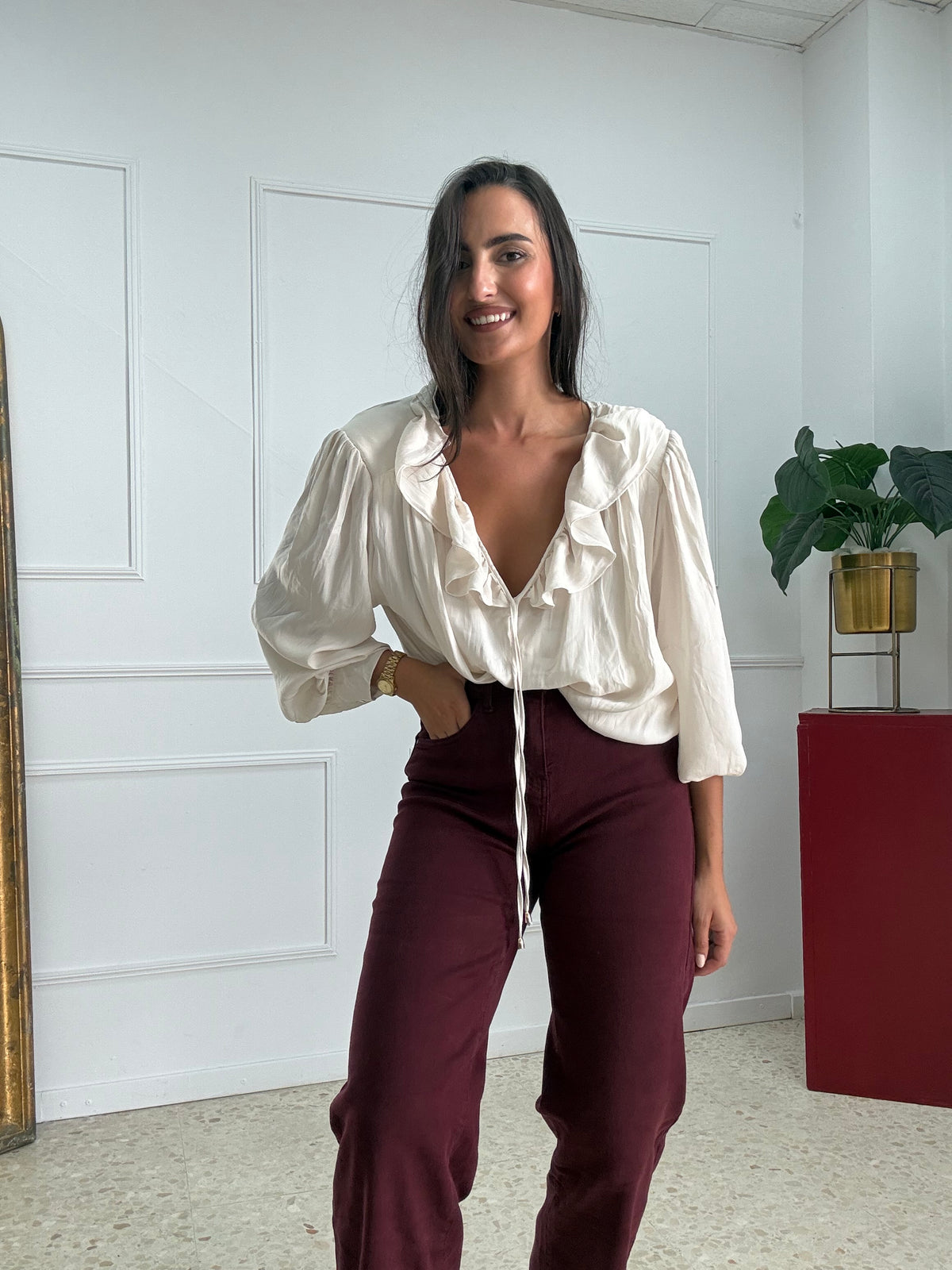 BLUSA VOLANTE GASA